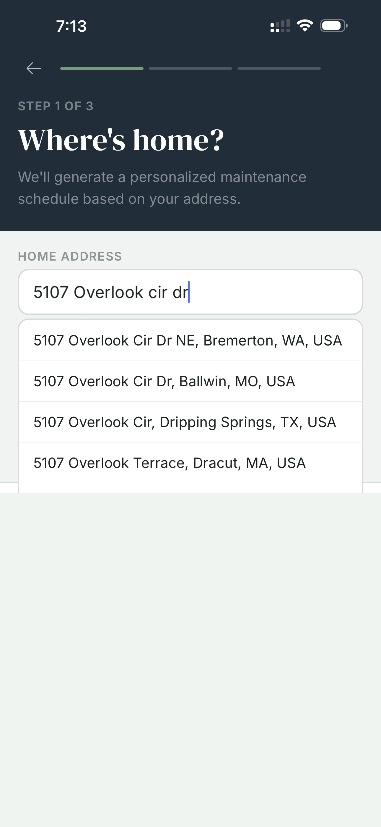 Add your home address